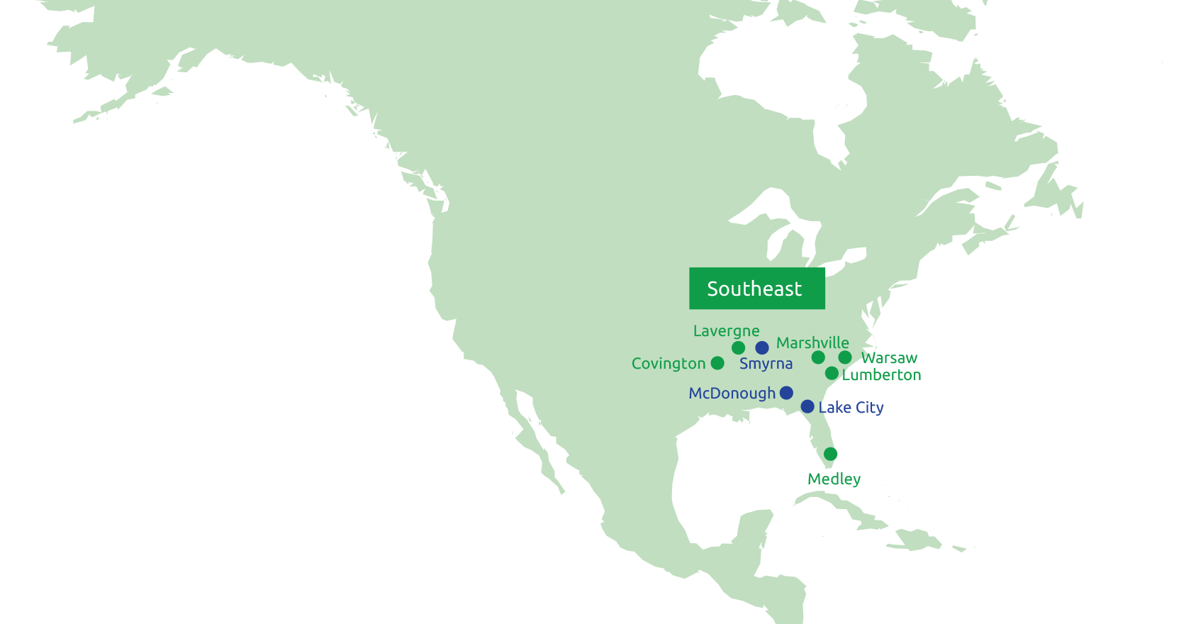 North America Map: Southeast