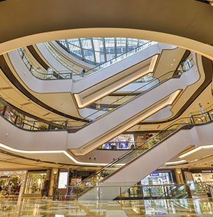 The mall at Taikoo Hui comprises more than 180 shops and restaurants