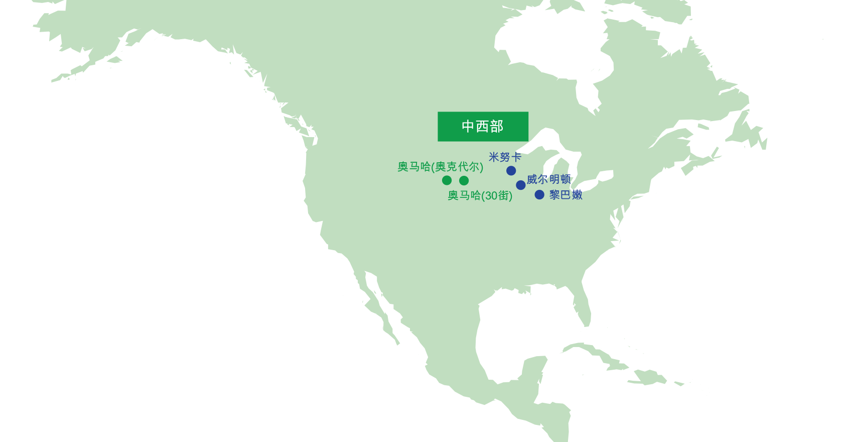北美洲地图:中西部