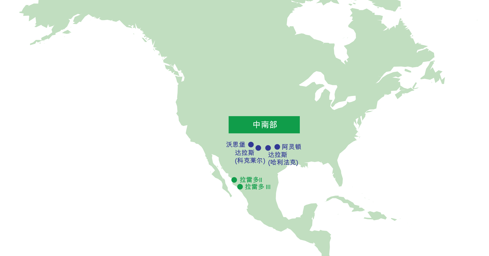 北美洲地图:中南部